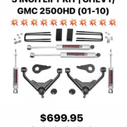 Rough Country 3 INCH LIFT KIT | CHEVY/GMC 2500HD (01-10)…. Central Tires 