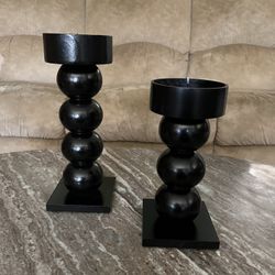 Candlesticks, New, Wood, Black, Were $24 & $20 