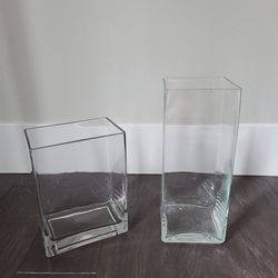 Glass Flower Vase Set of 2 (rectangle)