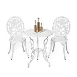 3-piece French Outdoor Bistro Set + Umbrella Base