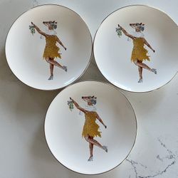 New! Holiday Appetizer Plates 3 Count Christmas Gift♪