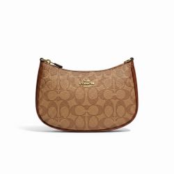Coach monogram crescent shoulder bag
