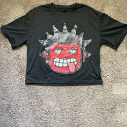 Black and red graphic streetwear tee 