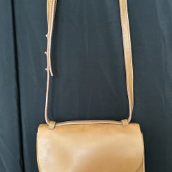 Light Brown Gap Leather Crossbody Purse 