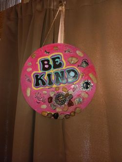 Hand painted/decorated wooden hanger