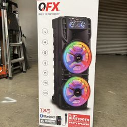 QFX  2x12”  Double speaker with microphone and  LED party Lights  