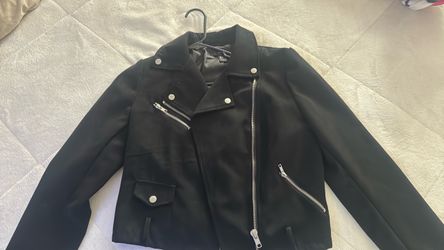 Black Moto Jacket with Silver Hardware