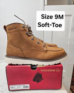 Wolverine Soft Toe Work Boots Size 9