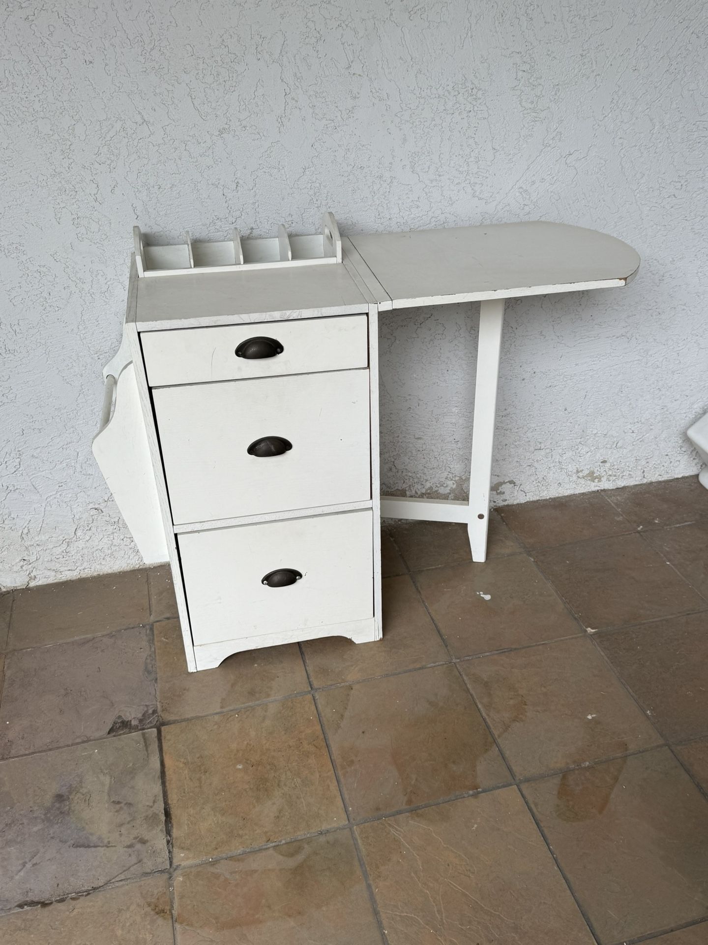 Bill Payer Desk File Cabinet Fold Down Table Wood