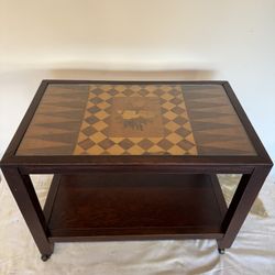 Antique Wood Game Table