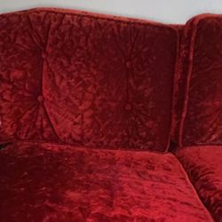 Red Velvet Couch