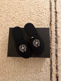 Chrome Hearts Black Hotel Slippers