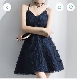 Blue Wedding Dress/party Dress/ Event Short Dress