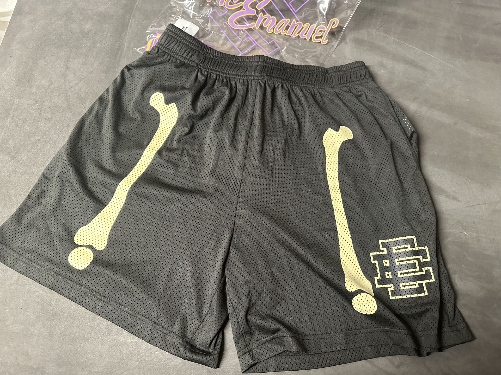 Eric Emanuel EE Black Bone Shorts Size Medium 100% Authentic.