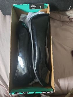Black Patent Ballet Flats Size 9 Wide