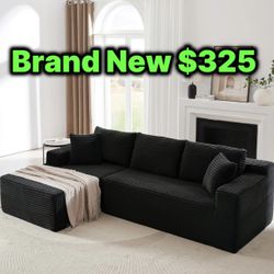 Black L Sectional Couch 🛋️ Brand New Sealed 