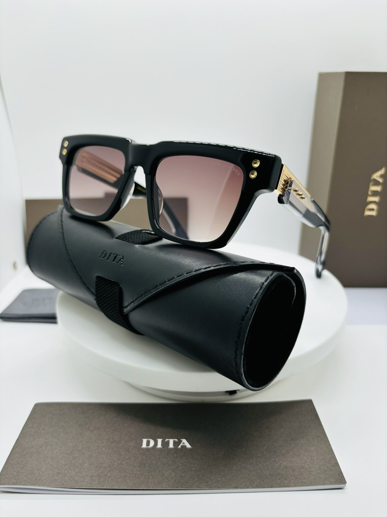 Dita Warthen Sunglasses Brown And Gold Frame