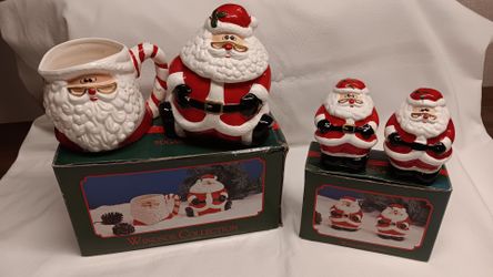 Windsor Collection Sugar, Creamer, Salt & Pepper Shaker Santa Claus