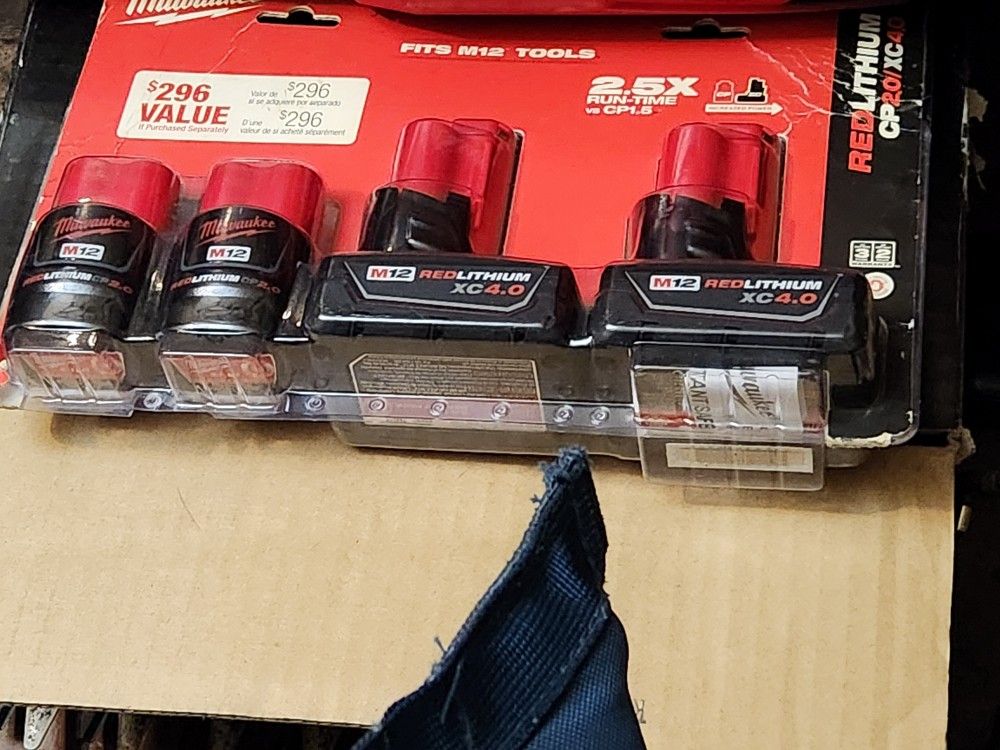 Milwaukee Battery 4-Pack — Brand New