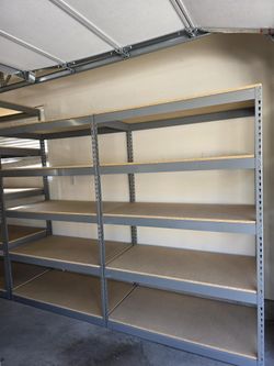 5 Tier Shelving 48 in W x 24 in D American Made Used Heavy Duty Steel Boltless Storage Racks Delivery Available