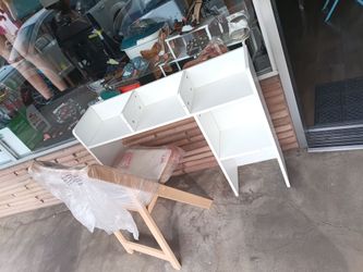 White Storage Cubby Shelf Unit