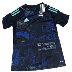adidas | Black & Blue TIRO PB Jersey - Women Size Small (IL8286)