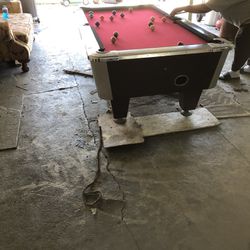 Red 8foot  Pool Table For Sale 