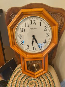 Wall clock with chime wood