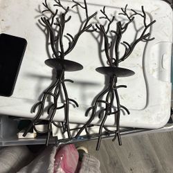 Black Raw Iron Candel Holder 