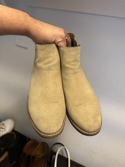 Men Beige Boots Size 9.5