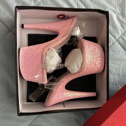 Pleaser Pink Glitter Heels 