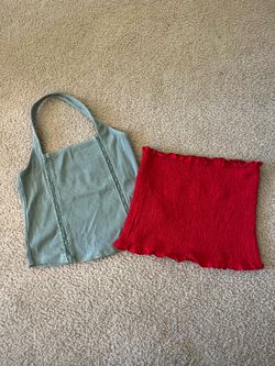 American Eagle haltered top/ Red tube top
