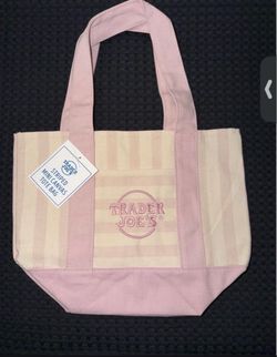 Pink trader joes mini tote