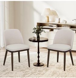 New COLAMY Upholstered Dining Chairs (Set of 2) Beige