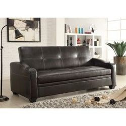 Brand new 82"x43" brown faux leather sofa bed with cup holders
