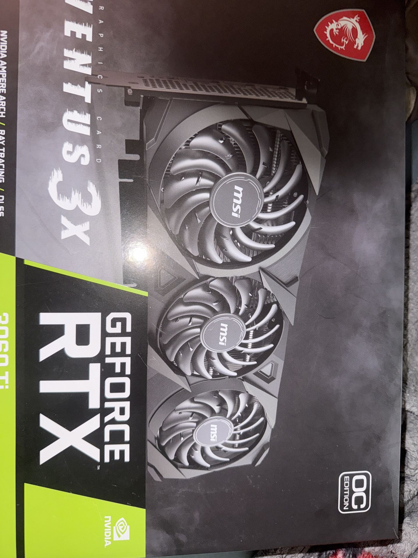 MSI - NVIDIA GeForce RTX 3060 Ti VENTUS3X 8G OC LHR - 8GB GDDR6 - PCI Express 4.0 - Graphic Card - Black