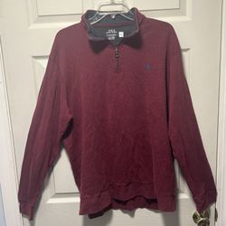 Polo Ralph Lauren Long Sleeve 1/4 Zip Sweater Maroon XL