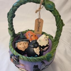 JIM SHORE Heartwood Creek Halloween Basket With Minis