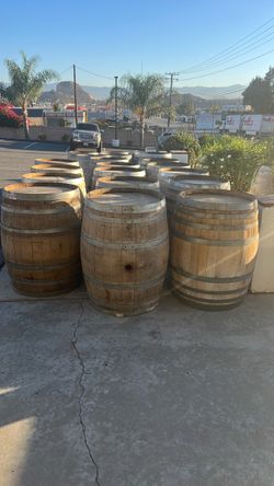 Empty wine barrels