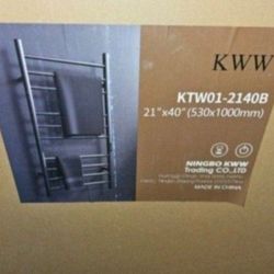 KWW 10-Bars Stainless Steel Wall Mounted Electric Towel Warmer Rack in Matte Black