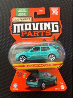 Matchbox Moving Parts 1:64 Volkswagen Golf MK 1995 Green Diecast Car