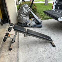 Adjustable bench can be used flat decline in incline grade for squats, bench press, and lifting Olympic weights or dumbbells