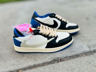 Nike Low Top Colorblock Black White Blue Men's Athletic Sneakers Lace Up