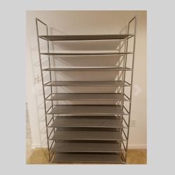 Brand New Gray 10 Tier Shoes Tower Rack Organizer  It will fit 50 pair of shoes