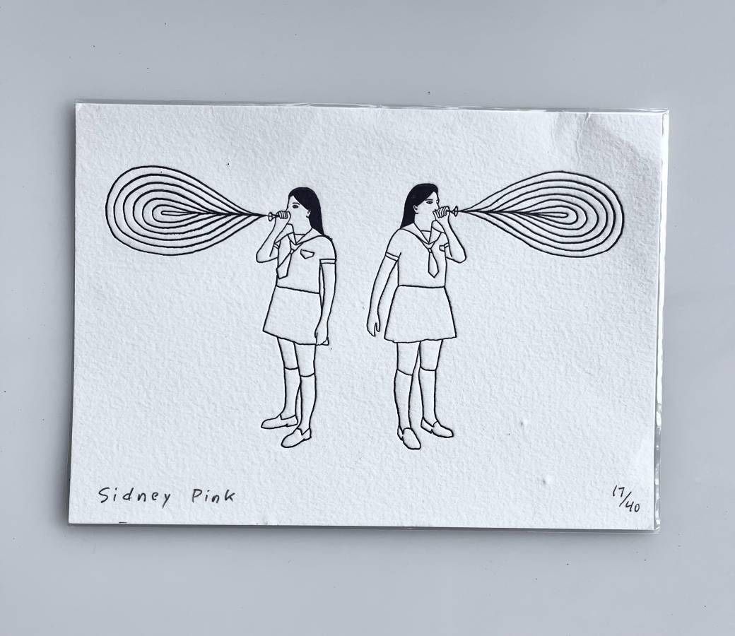 Authentic 5 x 7 Inches Levels Of Simplification Art Print Pencil On Paper Signed By Sidney Pink