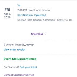 Kanye Tickets 4/3