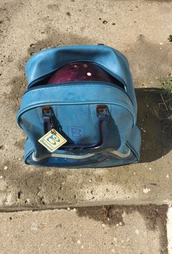 Bowling ball, bag and shoes