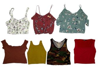 bundle of 7 cropped spaghetti / tank’s tops size XS women’s 
