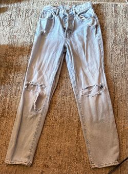 Light Wash Distressed High-Rise Jeans