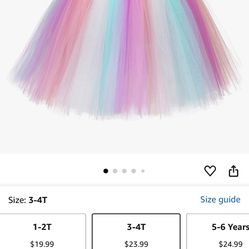 Unicorn Kids Dress 3-4t